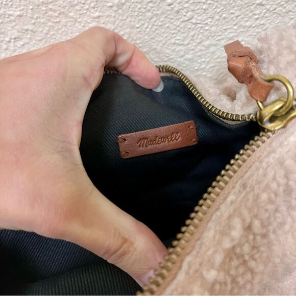 Madewell Mini The Resourced High Pile Fleece Sling Bag Tan Brown - Picture 7 of 9